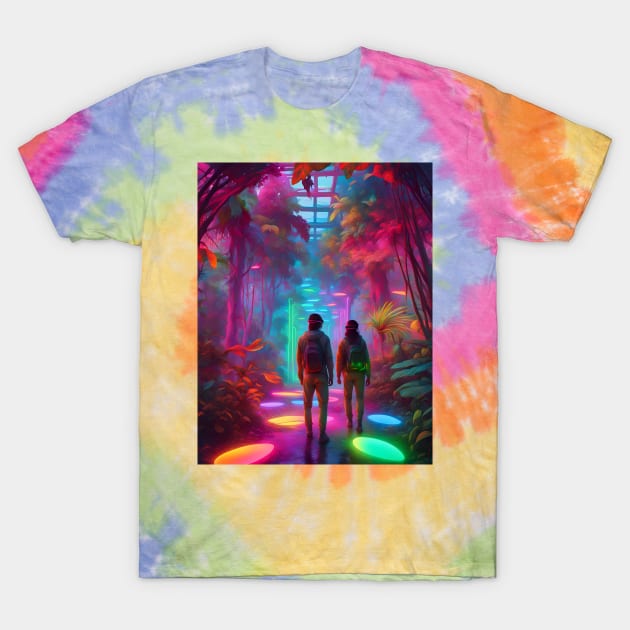 Out of this World - Virtual Reality Neon Jungle T-Shirt by Christine aka stine1